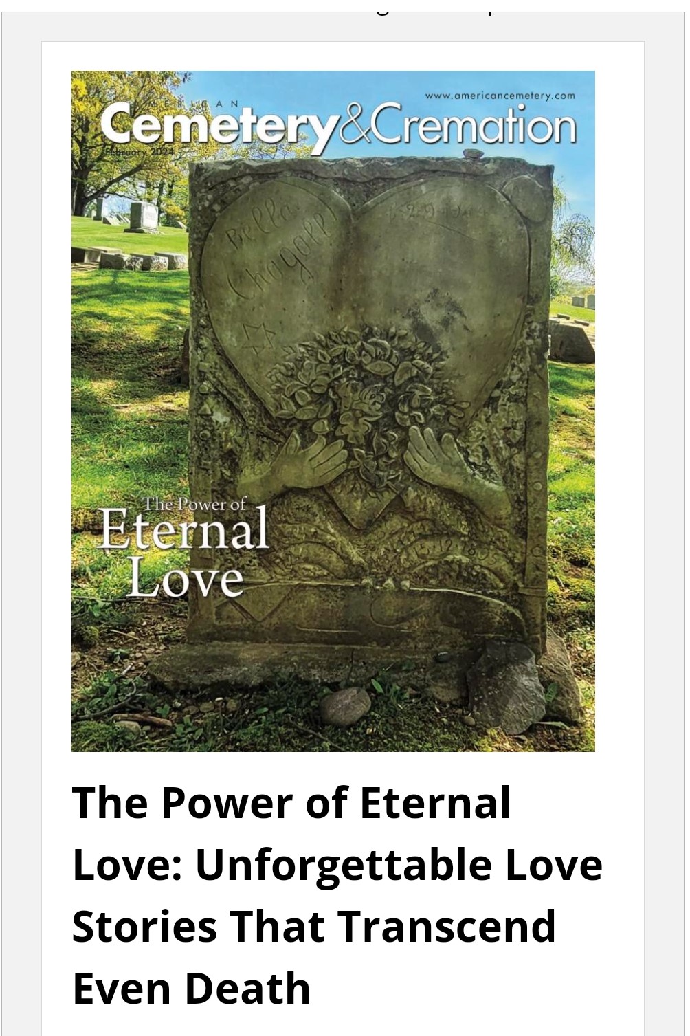 Love Stories in Stone: Five Couples, Five&nbsp;Cemeteries