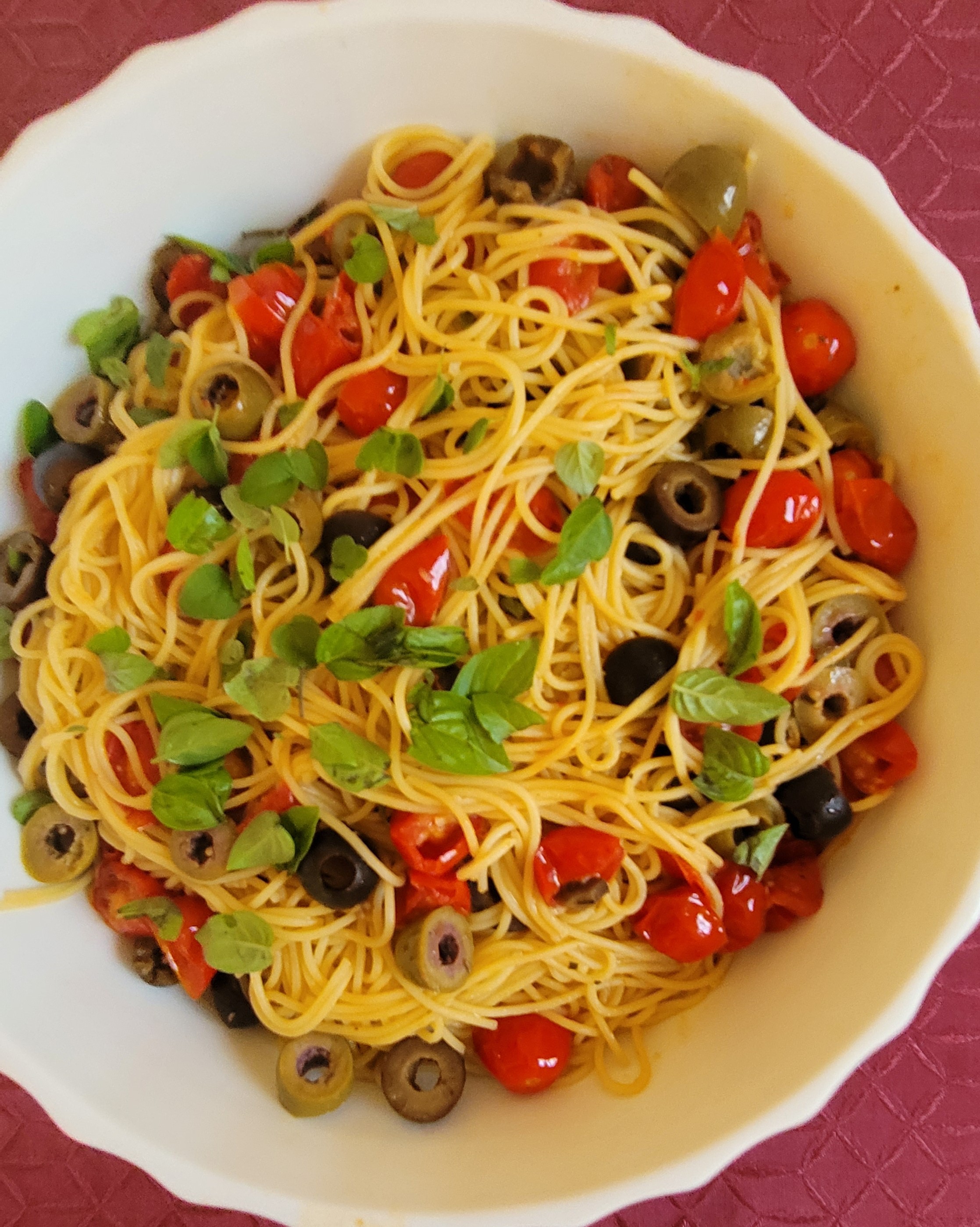 Angel Hair Pasta withTomatoes & Olives